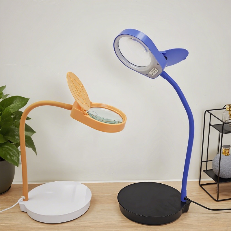 双拼彩色台式放大镜带灯PD4S